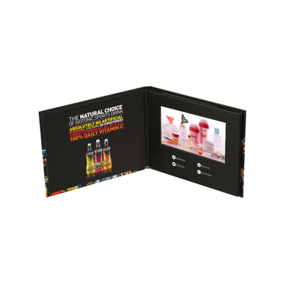 Krajobrazowa wizytówka wideo LCD na prezent reklamowy 128 MB pamięci A5 rozmiar ODM