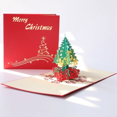 Druk offsetowy Kartki z życzeniami 3D Pop-Up Świąteczne 15 cm × 15 cm × 10,7 cm Rozmiar