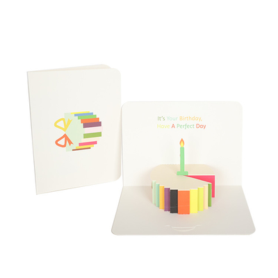 CMYK Happy Birthday 3D Greeting Card, laserowo wycinane karty wyskakujące Certyfikaty OEM FCC